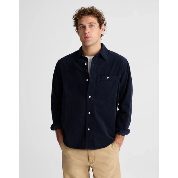 Madewell Other - Madewell Men's Large Dark Navy Fine-Wale Corduroy Button-Up Shirt NWT NY110